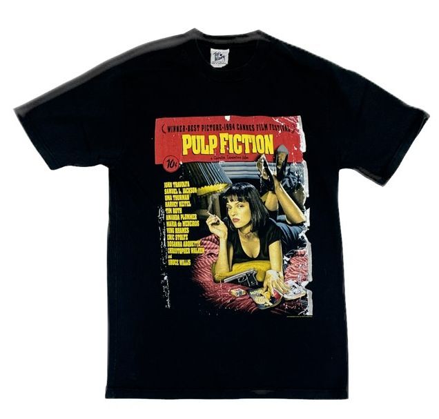 90's 映画 Tシャツ ムービー 1994コピーライト ビンテージ パルプフィクション PULP FICTION 半袖 TOP HEAVY ブラック  サイズL [l-0445] | loafers