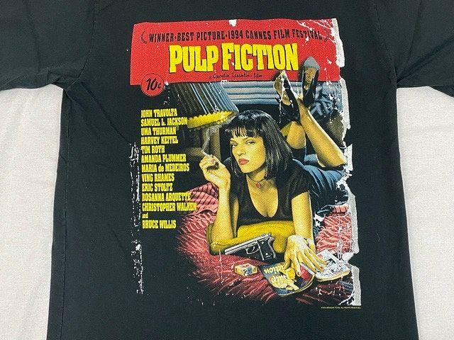 90's 映画 Tシャツ ムービー 1994コピーライト ビンテージ パルプフィクション PULP FICTION 半袖 TOP HEAVY ブラック  サイズL [l-0445] | loafers